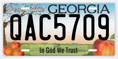 GA license plate QAC5709