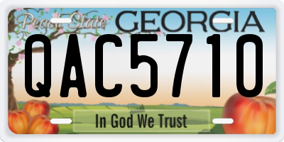GA license plate QAC5710