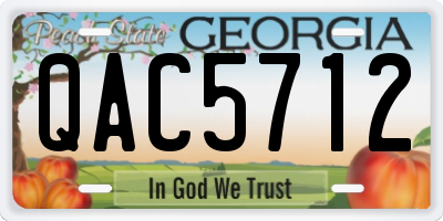 GA license plate QAC5712