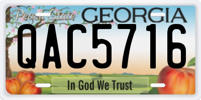 GA license plate QAC5716