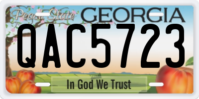 GA license plate QAC5723