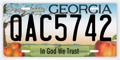 GA license plate QAC5742