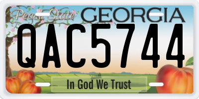 GA license plate QAC5744