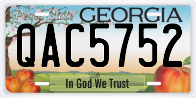 GA license plate QAC5752