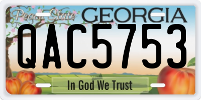 GA license plate QAC5753