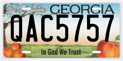 GA license plate QAC5757