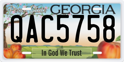 GA license plate QAC5758