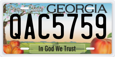 GA license plate QAC5759