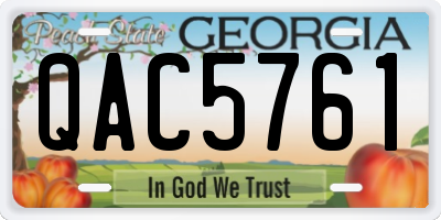 GA license plate QAC5761