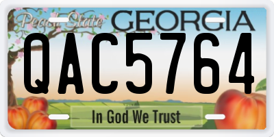 GA license plate QAC5764