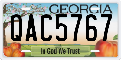 GA license plate QAC5767