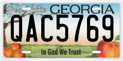 GA license plate QAC5769