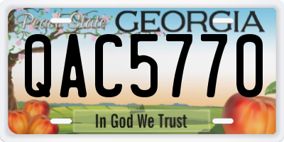 GA license plate QAC5770