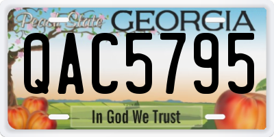 GA license plate QAC5795