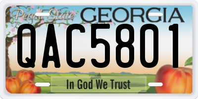 GA license plate QAC5801