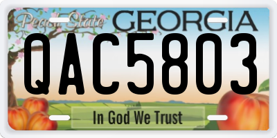 GA license plate QAC5803