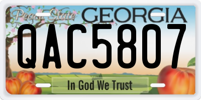 GA license plate QAC5807