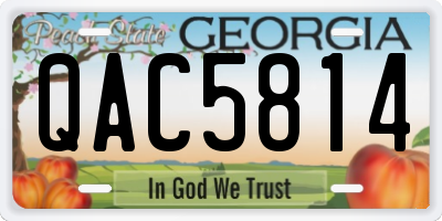 GA license plate QAC5814