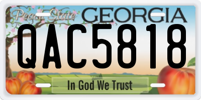 GA license plate QAC5818