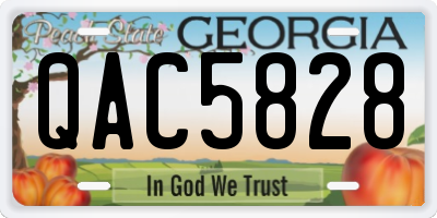 GA license plate QAC5828