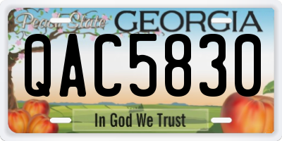GA license plate QAC5830