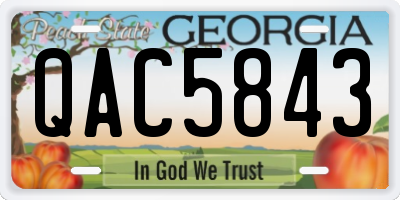 GA license plate QAC5843