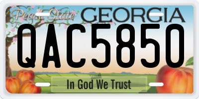 GA license plate QAC5850