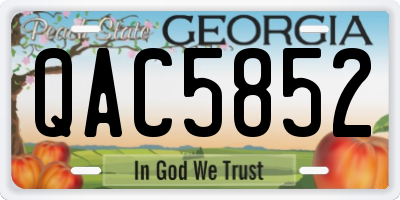 GA license plate QAC5852