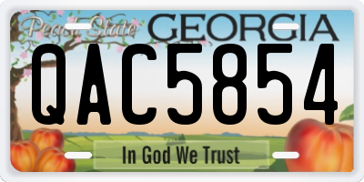 GA license plate QAC5854