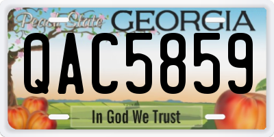 GA license plate QAC5859
