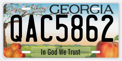 GA license plate QAC5862