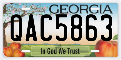 GA license plate QAC5863