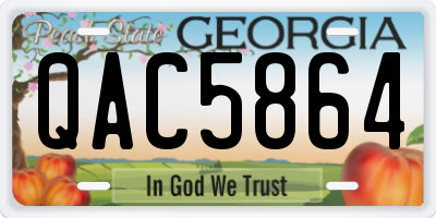 GA license plate QAC5864