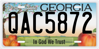 GA license plate QAC5872