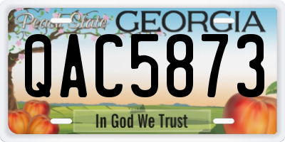 GA license plate QAC5873