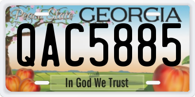 GA license plate QAC5885