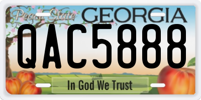 GA license plate QAC5888