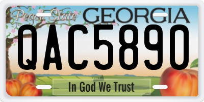 GA license plate QAC5890