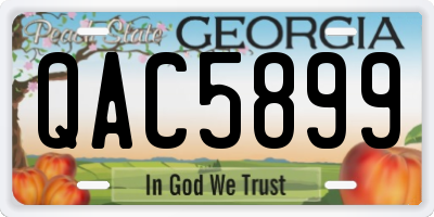 GA license plate QAC5899