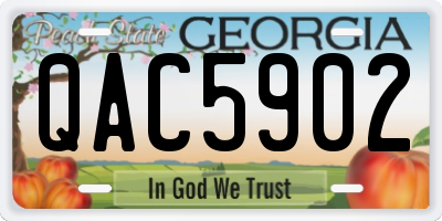 GA license plate QAC5902