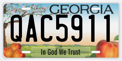 GA license plate QAC5911