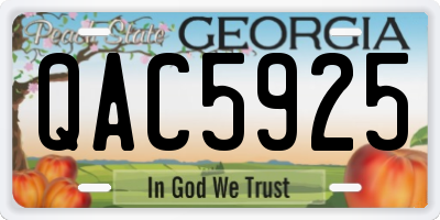 GA license plate QAC5925