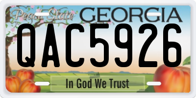 GA license plate QAC5926