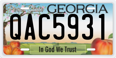 GA license plate QAC5931