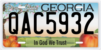 GA license plate QAC5932