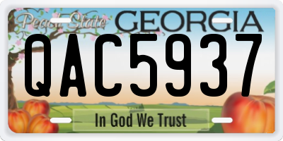 GA license plate QAC5937