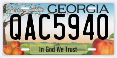 GA license plate QAC5940