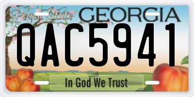 GA license plate QAC5941