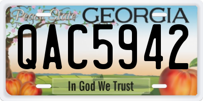GA license plate QAC5942
