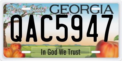 GA license plate QAC5947